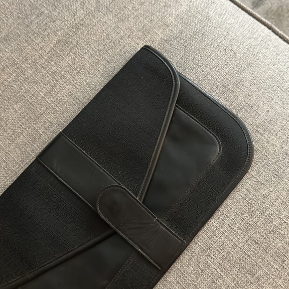 VINTAGE Pierre Cardin Black Envelope Clutch
